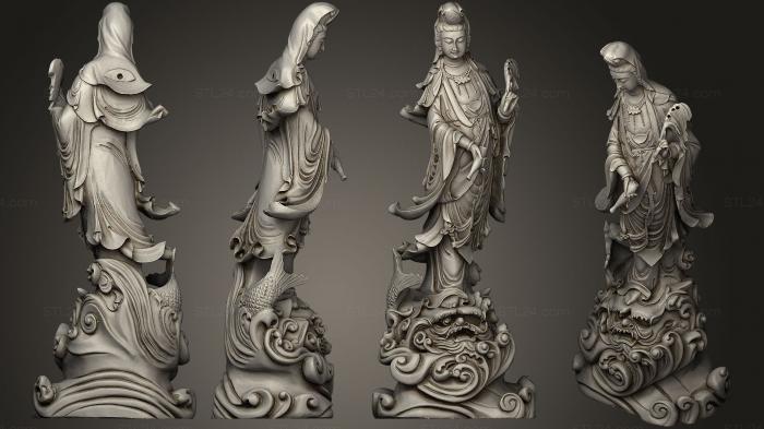 Statues antique and historical (Guanyin crossing, STKA_1408) 3D models for cnc